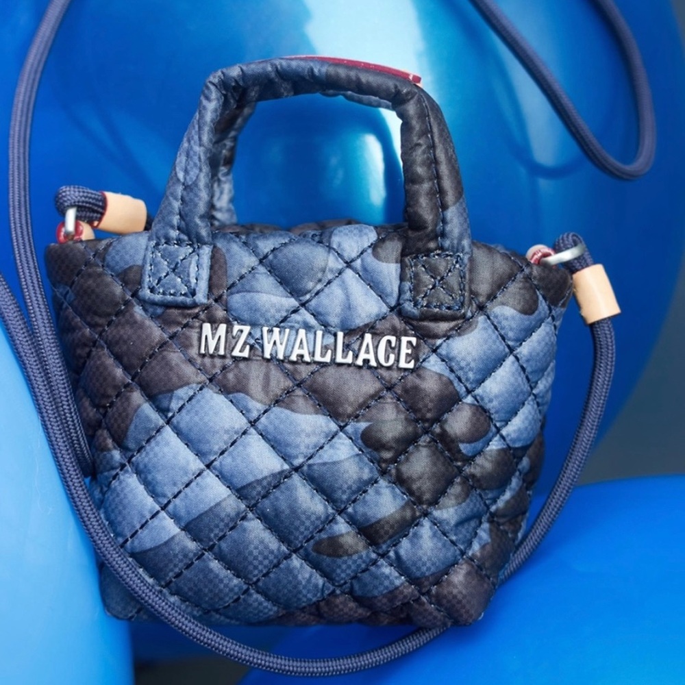 NWT MZ Wallace Dark Blue Camo Tiny Bag